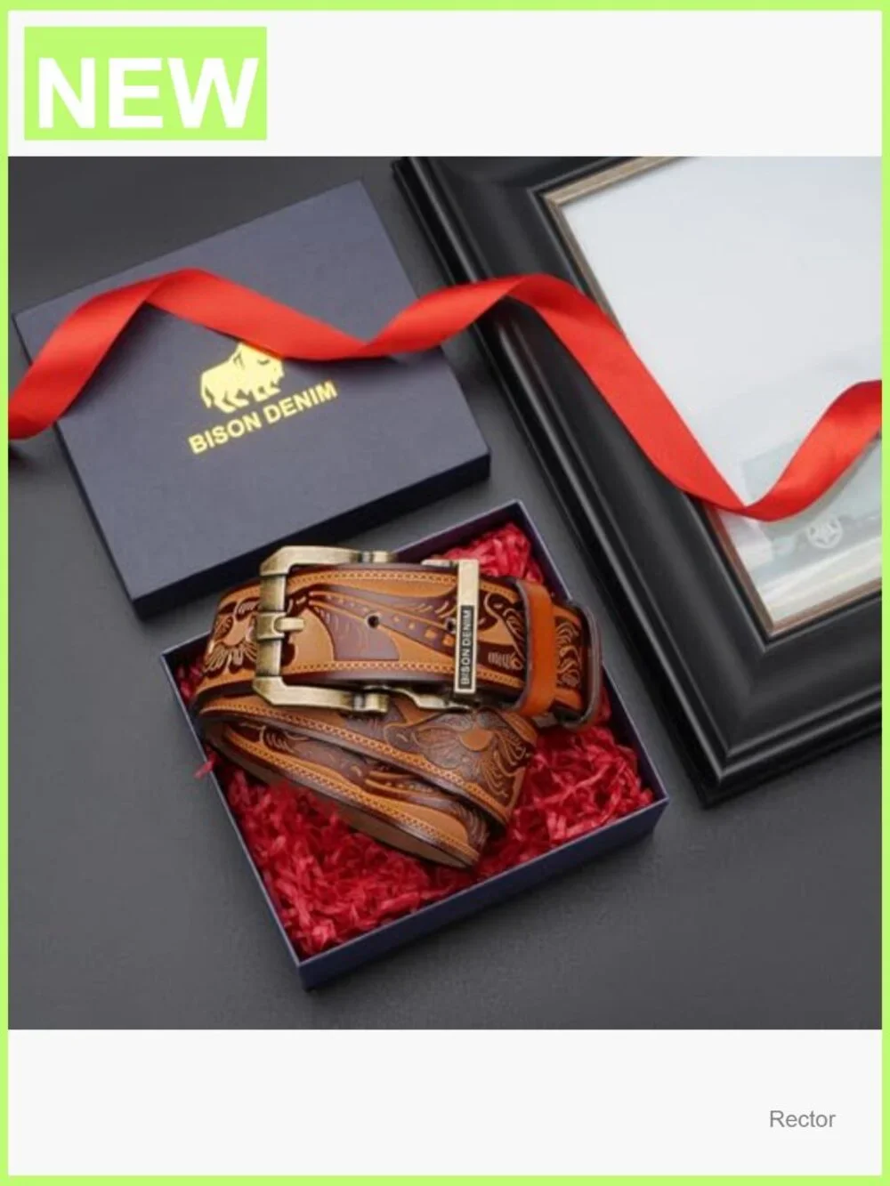 Genuine Leather Western Belt, Heavy Duty Single Prong Buckle, 1.5 Inch Wide